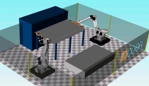 aplidado vallas roborizado 300x174 - Automatización y robótica industrial para el apilado de vallas
